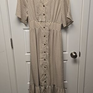 Polagram Beige Printed Maxi Dress